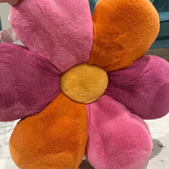 Tabitha Webb Tangerine Oversized Flower Throw Plush Pillow - Picture 8 of 8